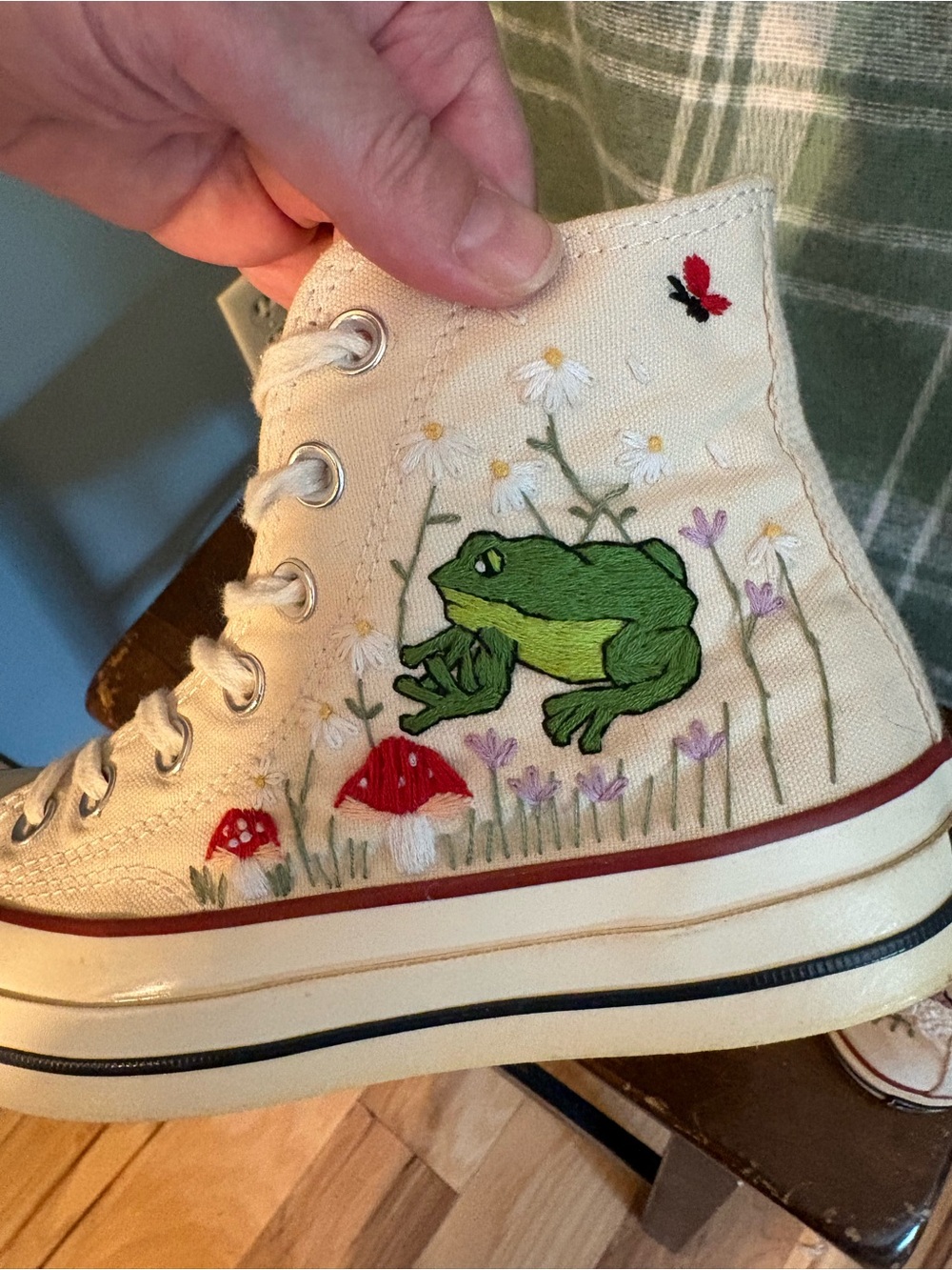 Converse Chuck Taylor’s 1970’s high embroidered frog/mushroom - Picture 9 of 12